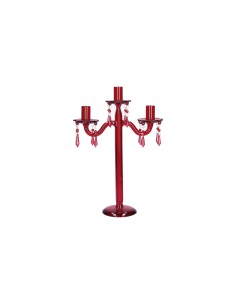Rituali Domestici - Rituali Domestici - Linea ''luminando'' Candelabro Gocce Rosso 3 Bracci in Vetro 23,5x9,5xh 35,5 Cm 2