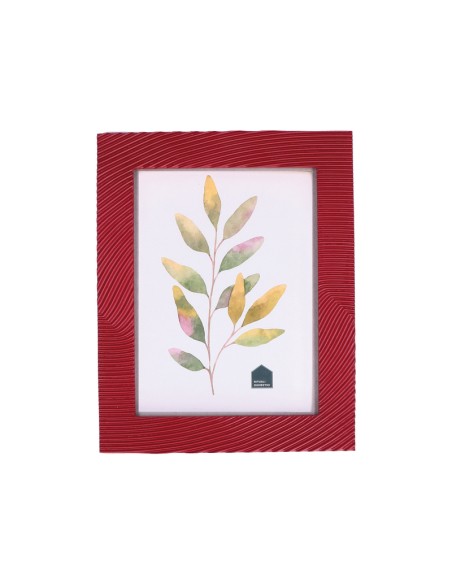 Rituali Domestici - Rituali Domestici - Linea ''tiguardo'' Portafoto Solchi Rosso in Resina per Foto 15x20 Cm in 20xh 25 Cm
