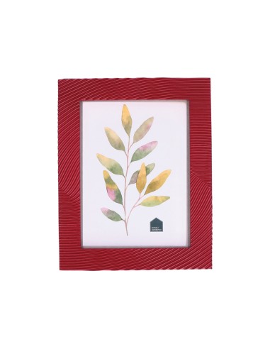 Rituali Domestici - Rituali Domestici - Linea ''tiguardo'' Portafoto Solchi Rosso in Resina per Foto 15x20 Cm in 20xh 25 Cm