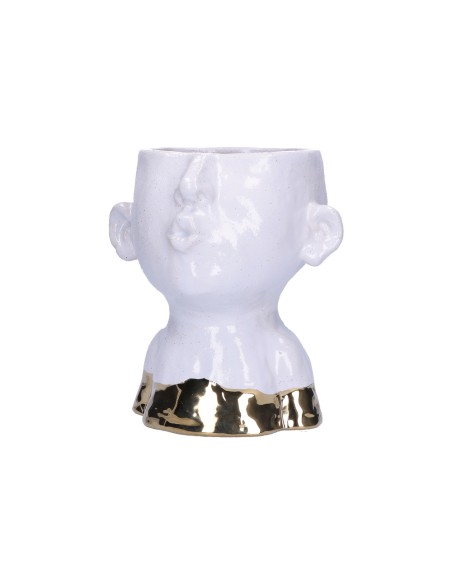Rituali Domestici - Rituali Domestici - Linea ''eiofischio'' Cachepot Oro in Stoneware M 15,5x15xh 17 Cm