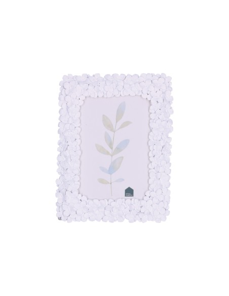 Rituali Domestici - Fiorito Portafoto Violette Bianche Resina 13x18 Cm Gift Box