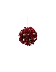 Rituali Domestici - Rituali Domestici - Palla Deco da Appendere Rosso Oro con Pigne e Quisqualis Rossondoro Ø 14 Cm