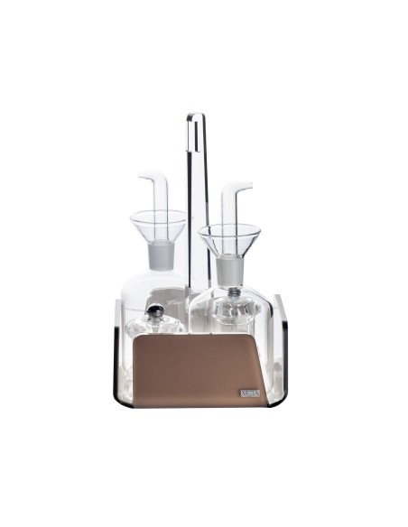 Vesta Home - Menage Cestino Like Water·marrone Monosatinato·14,5 X 14,5 X 23 H Th. 5 Mm