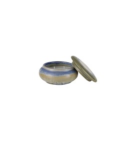 Rituali Domestici - Dalmondo Candela Blu Coperchio Stoneware 12.5*12.5*7CM