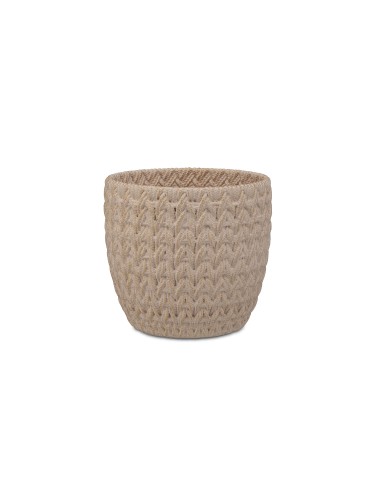 Rituali Domestici - Doppiamaglia Cachepot Bianco/oro Xs Cemento 11.8*11.8*11