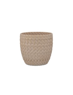 Rituali Domestici - Doppiamaglia Cachepot Bianco/oro S Cemento 13.5*13.5*12.5