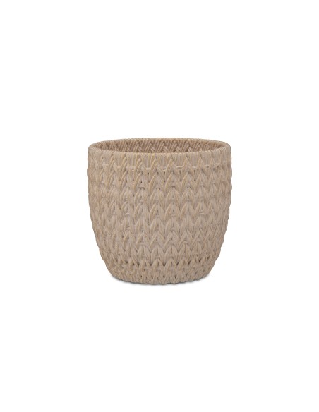 Rituali Domestici - Doppiamaglia Cachepot Bianco/oro S Cemento 13.5*13.5*12.5