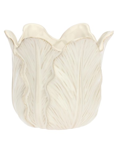 Rituali Domestici - Dordogna Cachepot Bianco L Stoneware 20X20X17 Cm
