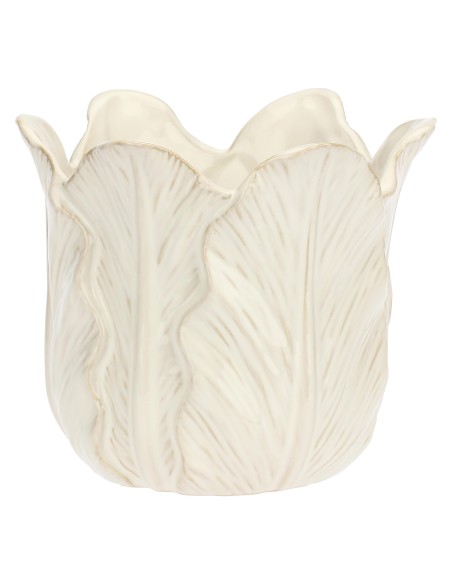 Rituali Domestici - Dordogna Cachepot Bianco L Stoneware 20X20X17 Cm