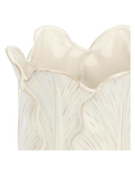 Rituali Domestici - Dordogna Cachepot Bianco L Stoneware 20X20X17 Cm