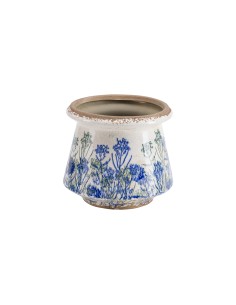 Rituali Domestici - Eden Cachepot Blu L Ceramica 20,5X20,5X18 Cm