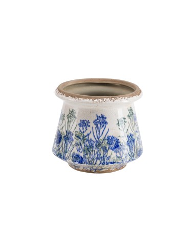 Rituali Domestici - Eden Cachepot Blu L Ceramica 20,5X20,5X18 Cm
