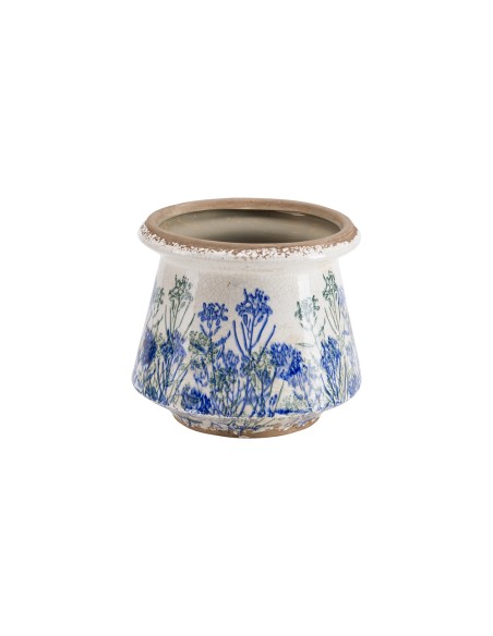 Rituali Domestici - Eden Cachepot Blu L Ceramica 20,5X20,5X18 Cm