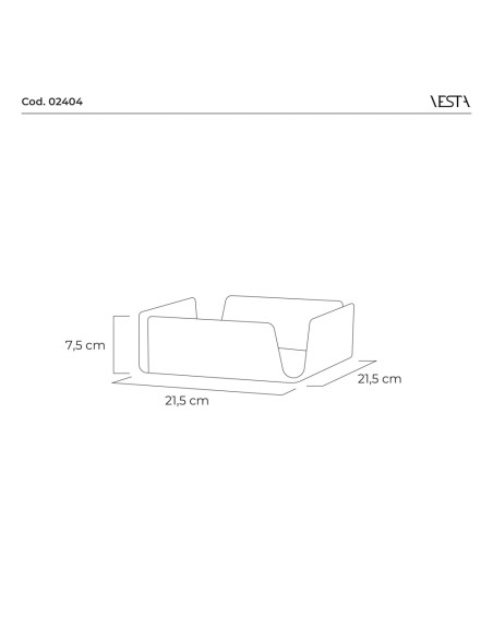 Vesta Home - Portatovaglioli Grande Like Water·trasparente·21,5 X 21,5 X 7,5 H Th. 5 Mm