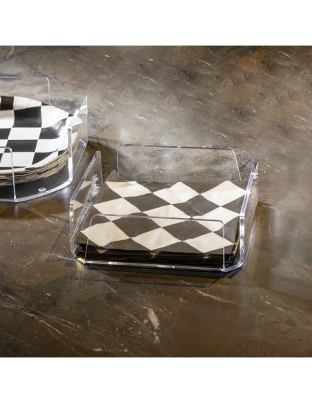 Vesta Home - Portatovaglioli Medio Like Water·trasparente·18,5 X 18,5 X 6 H Th. 5 Mm