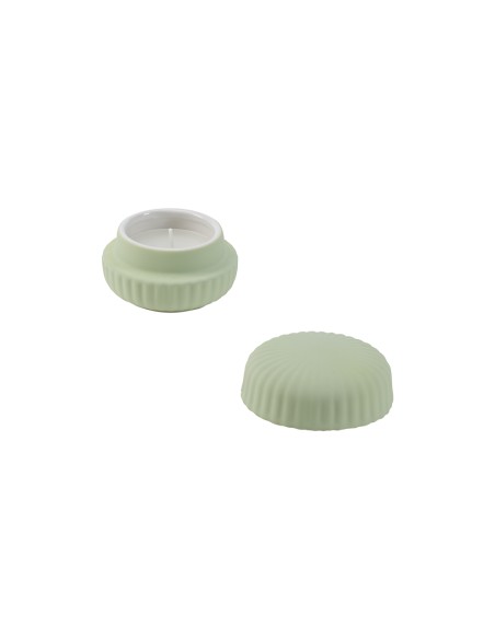 Rituali Domestici - Sofficeluce Candela Verde Cop S Stoneware 8*8*5.3CM