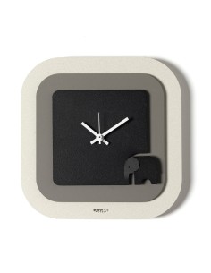 Arti & Mestieri - Orologio da parete moderno Tino-24x24h cm-avorio/fango/nero