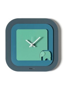 Arti & Mestieri - Orologio da parete moderno Tino-24x24h cm-petrolio/blu oltremare/verde acqua 2