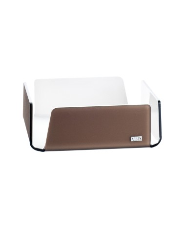 Vesta Home - Portatovaglioli Grande Like Water·marrone Monosatinato·21,5 X 21,5 X 7,5 H Th. 5 Mm