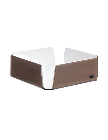 Vesta Home - Portatovaglioli Grande Like Water·marrone Monosatinato·21,5 X 21,5 X 7,5 H Th. 5 Mm