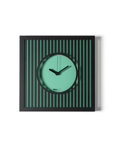 Arti & Mestieri - Orologio da parete elegante Tiffany piccolo-35x35h cm-nero/verde acqua