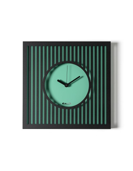Arti & Mestieri - Orologio da parete elegante Tiffany piccolo-35x35h cm-nero/verde acqua