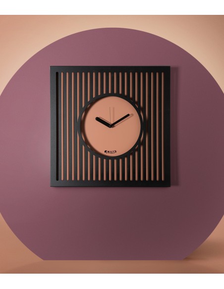 Arti & Mestieri - Orologio da parete elegante Tiffany grande-50x50h cm-nero/mocha