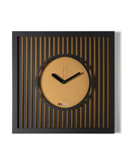 Arti & Mestieri - Orologio da parete elegante Tiffany grande-50x50h cm-nero/oro laccato