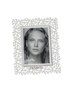 Arti & Mestieri - Portafoto Corallo grande-21,6x26,4h cm (13x18 cm formato foto)-bianco marmo