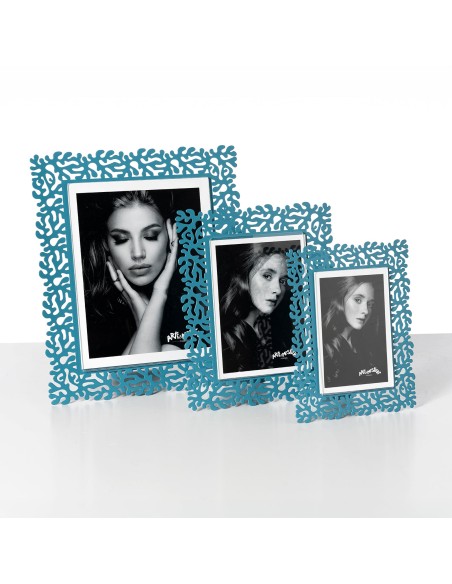 Arti & Mestieri - Portafoto Corallo grande-21,6x26,4h cm (13x18 cm formato foto)-blu oltremare