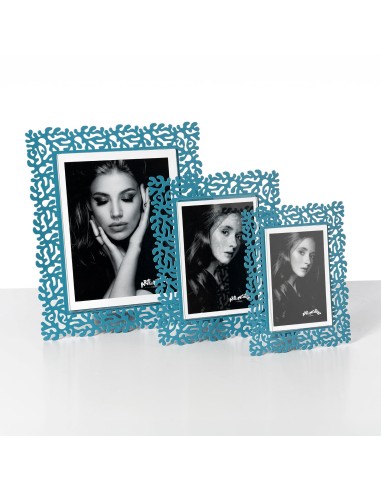 Arti & Mestieri - Portafoto Corallo grande-21,6x26,4h cm (13x18 cm formato foto)-blu oltremare