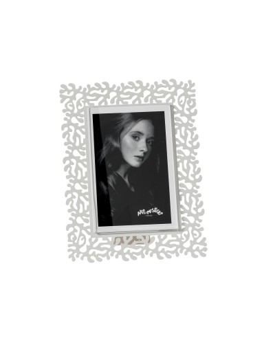 Arti & Mestieri - Portafoto Corallo piccolo-17x22h cm (10x15 formato foto)-bianco marmo
