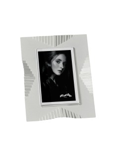 Arti & Mestieri - Portafoto di design Riviera piccolo-17,5x22,7h cm (10x15 formato foto)-bianco marmo
