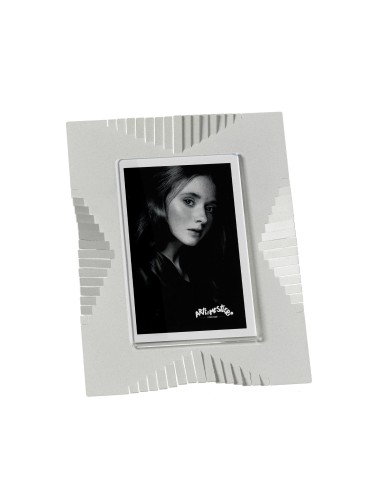 Arti & Mestieri - Portafoto di design Riviera piccolo-17,5x22,7h cm (10x15 formato foto)-bianco marmo