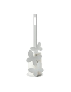 Arti & Mestieri - Porta carta igienica da terra Farfalle-⌀-bianco marmo 15x50h cm 2
