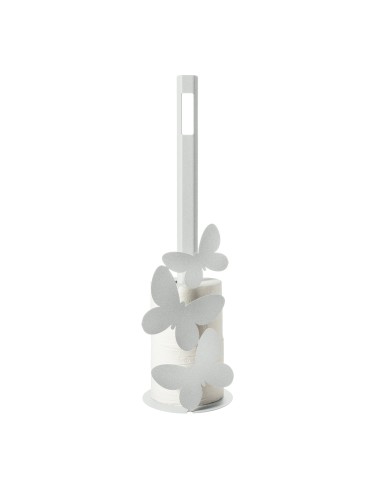 Arti & Mestieri - Porta carta igienica da terra Farfalle-⌀-bianco marmo 15x50h cm