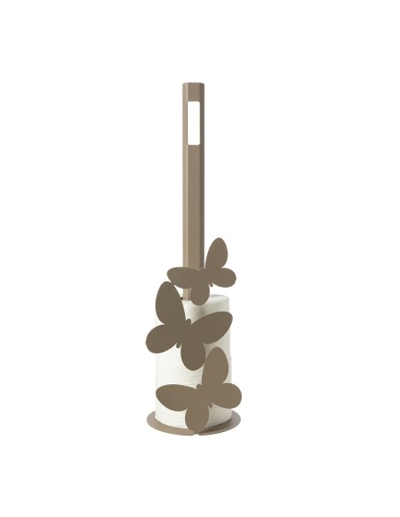 Arti & Mestieri - Porta carta igienica da terra Farfalle-⌀-beige 15x50h cm