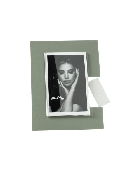 Arti & Mestieri - Portafoto di design Bliko piccolo-giada/bianco marmo 16,5x21,5h cm (10x15 formato foto)