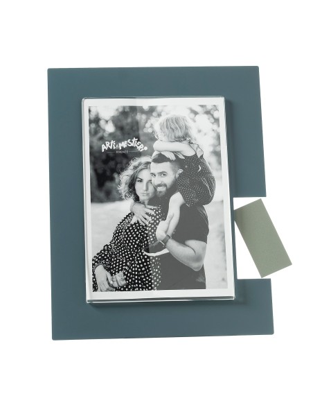 Arti & Mestieri - Portafoto di design Bliko grande-petrolio/giada 19,5x24,5h cm (13x18 formato foto)