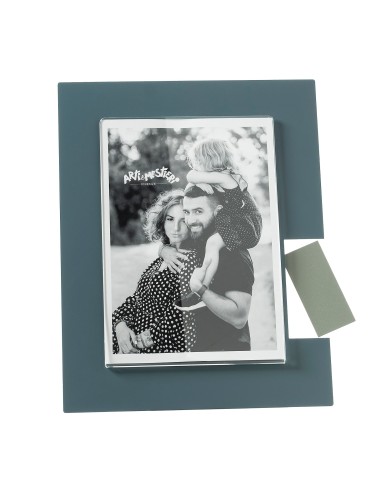 Arti & Mestieri - Portafoto di design Bliko grande-petrolio/giada 19,5x24,5h cm (13x18 formato foto)
