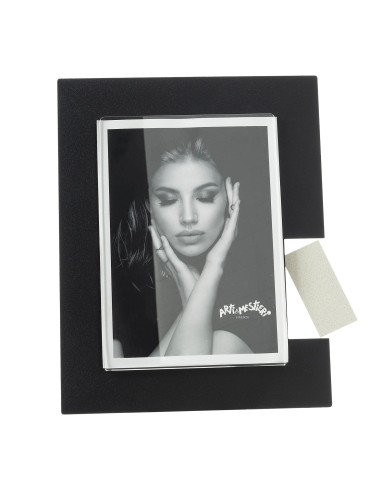 Arti & Mestieri - Portafoto di design Bliko grande-nero/avorio 19,5x24,5h cm (13x18 formato foto)
