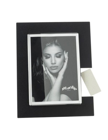 Arti & Mestieri - Portafoto di design Bliko grande-nero/avorio 19,5x24,5h cm (13x18 formato foto)