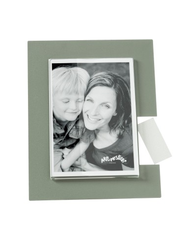 Arti & Mestieri - Portafoto di design Bliko grande-giada/bianco marmo 19,5x24,5h cm (13x18 formato foto)