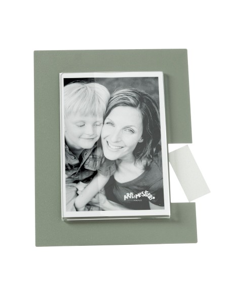 Arti & Mestieri - Portafoto di design Bliko grande-giada/bianco marmo 19,5x24,5h cm (13x18 formato foto)