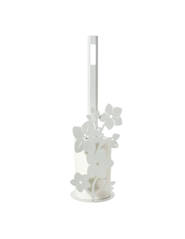 Arti & Mestieri - Porta carta igienica da terra Fior di Loto-bianco marmo ⌀ 15x50h cm