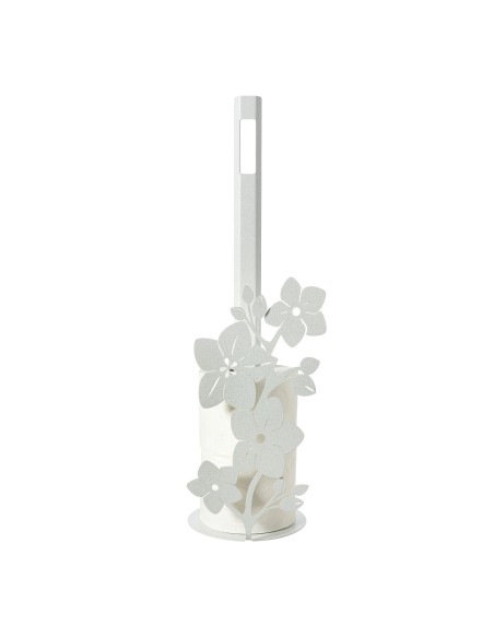Arti & Mestieri - Porta carta igienica da terra Fior di Loto-bianco marmo ⌀ 15x50h cm