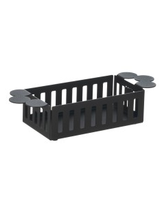 Arti & Mestieri - Porta Bicchieri Old colore Nero in ferro 28 x 20 x 12h cm