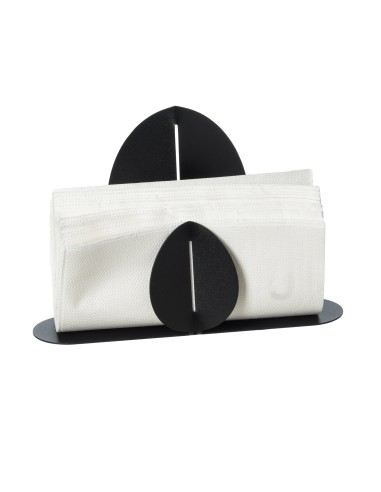 Arti & Mestieri - Portatovaglioli verticale Ficus-24 x-nero 6 x 16,5H cm