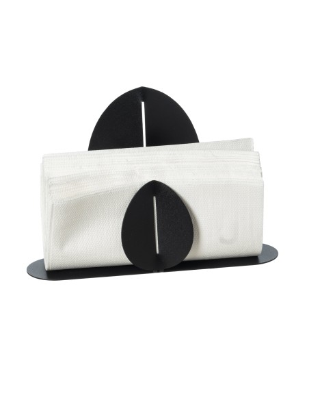 Arti & Mestieri - Portatovaglioli verticale Ficus-24 x-nero 6 x 16,5H cm