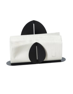 Arti & Mestieri - Portatovaglioli verticale Ficus-24 x-nero 6 x 16,5H cm